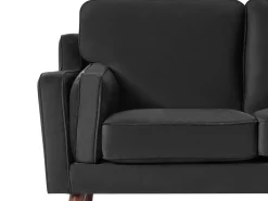 3 Seater Velvet Sofa Black Lokka