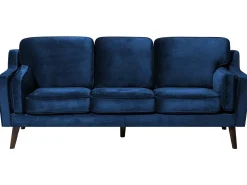 3 Seater Velvet Sofa Blue Lokka