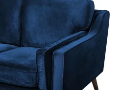 3 Seater Velvet Sofa Blue Lokka