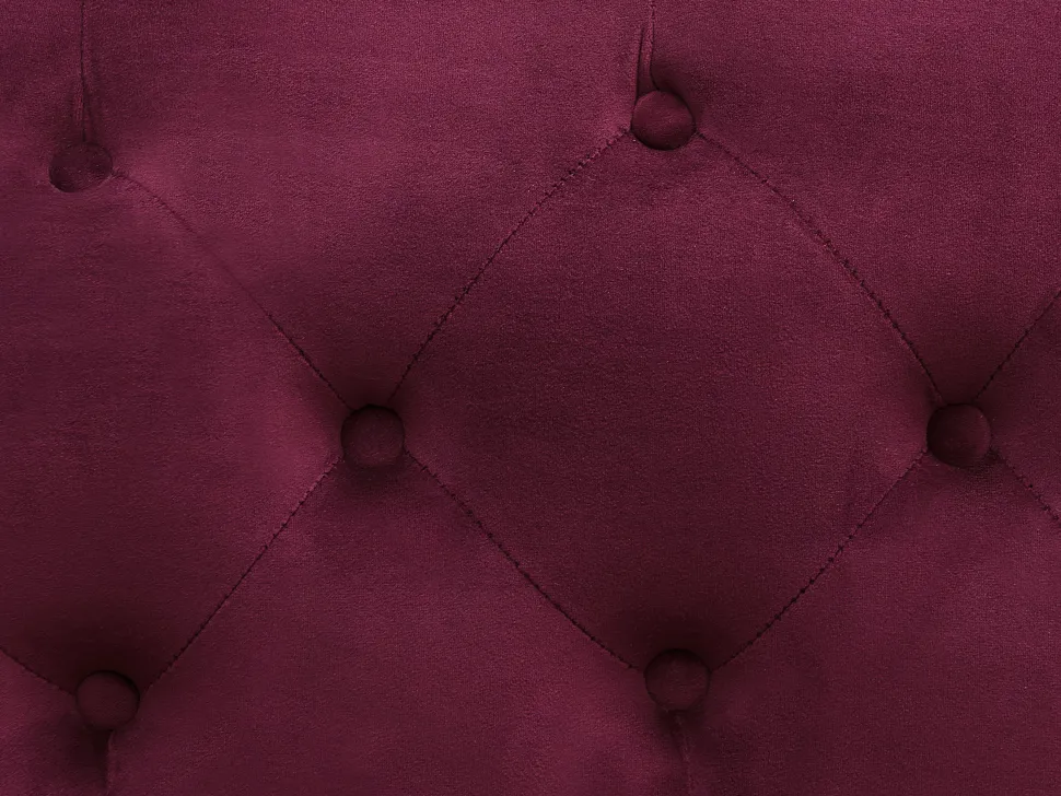 3 Seater Velvet Sofa Burgundy Skien