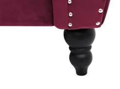 3 Seater Velvet Sofa Burgundy Skien