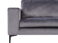 3 Seater Velvet Sofa Dark Grey Vadstena
