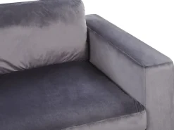 3 Seater Velvet Sofa Dark Grey Vadstena