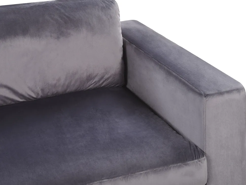 3 Seater Velvet Sofa Dark Grey Vadstena