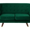 2 Seater Velvet Sofa Emerald Green Bodo