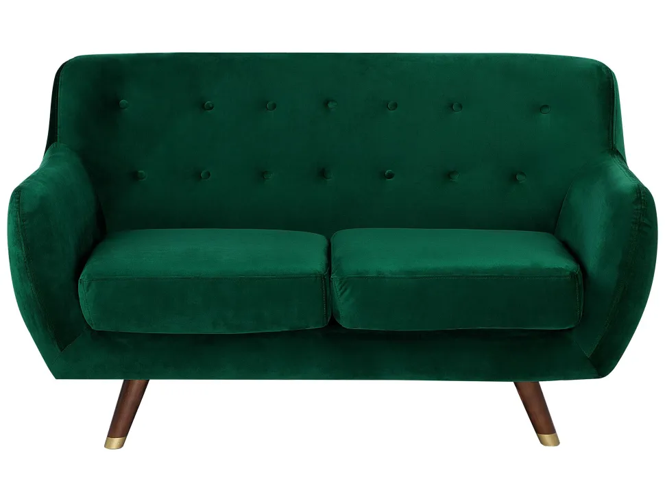 2 Seater Velvet Sofa Emerald Green Bodo