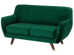 2 Seater Velvet Sofa Emerald Green Bodo