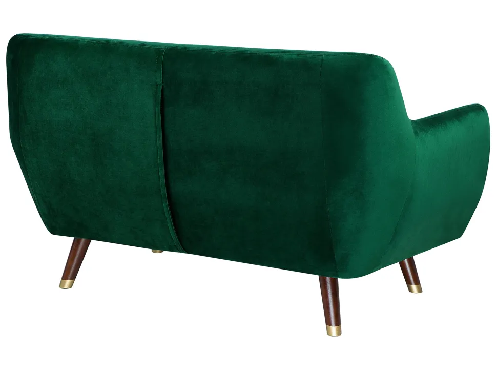 2 Seater Velvet Sofa Emerald Green Bodo