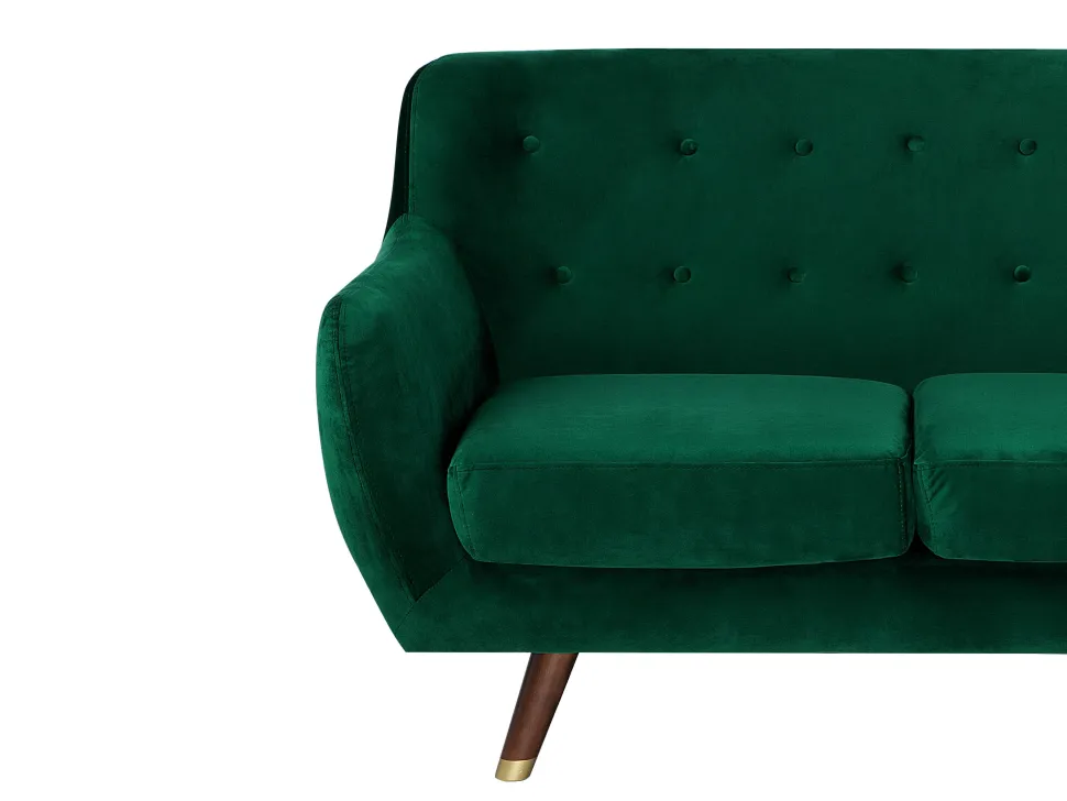 2 Seater Velvet Sofa Emerald Green Bodo