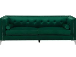 3 Seater Velvet Sofa Emerald Green Avaldsenes