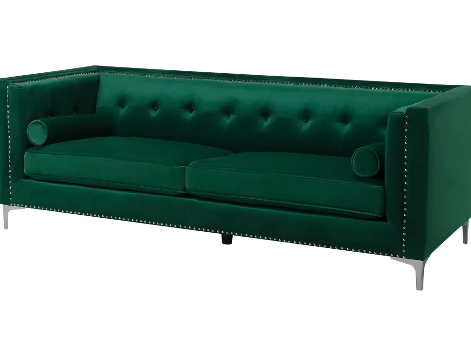 3 Seater Velvet Sofa Emerald Green Avaldsenes