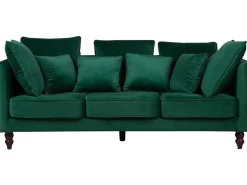 3 Seater Velvet Sofa Emerald Green Fenstad