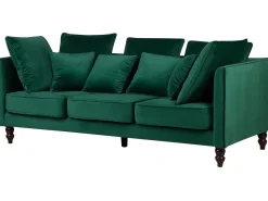 3 Seater Velvet Sofa Emerald Green Fenstad