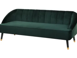 3 Seater Velvet Sofa Emerald Green Alsvag