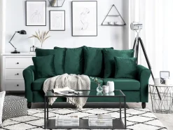 3 Seater Velvet Sofa Emerald Green Bornholm