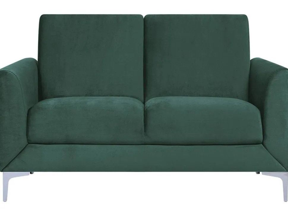2 Seater Velvet Sofa Green Fenes