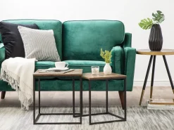 2 Seater Velvet Sofa Green Lokka