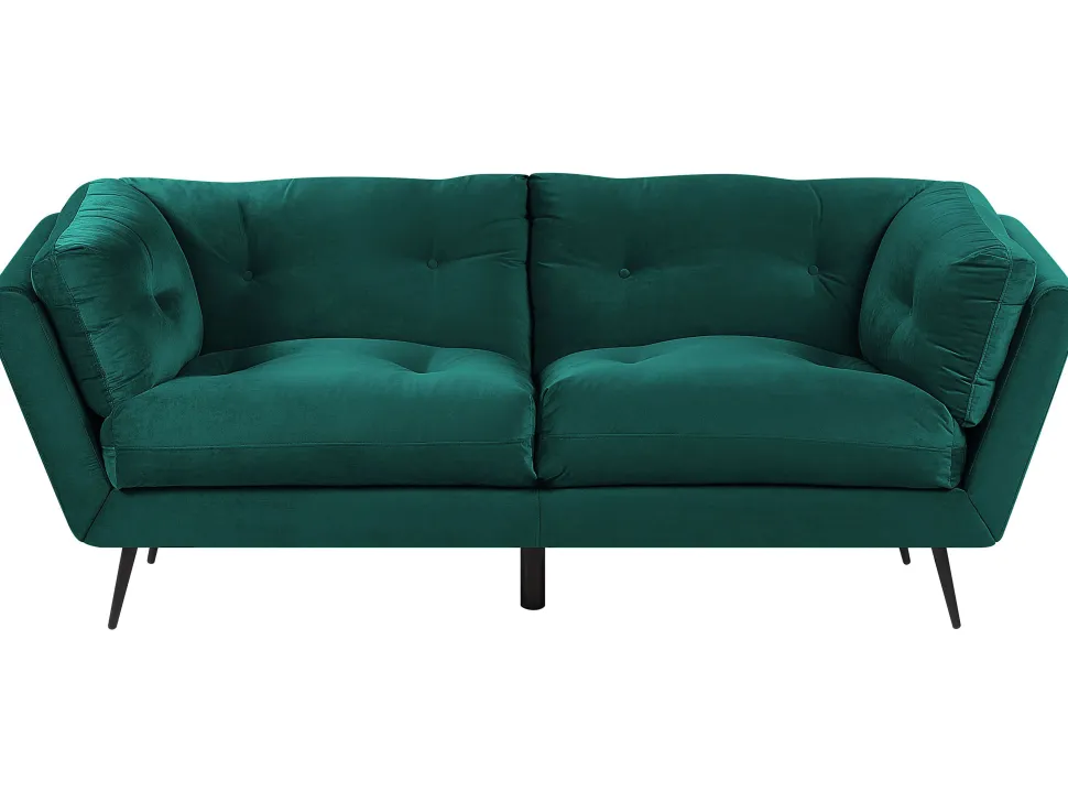 3 Seater Velvet Sofa Green Lenvik