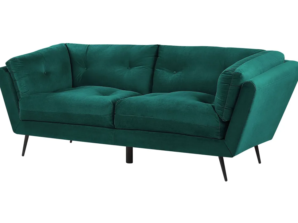 3 Seater Velvet Sofa Green Lenvik