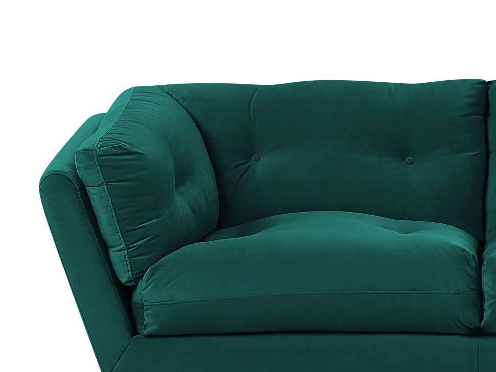 3 Seater Velvet Sofa Green Lenvik