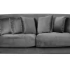 3 Seater Velvet Sofa Grey Eike