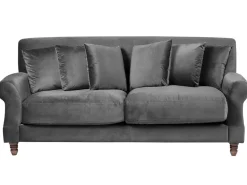 3 Seater Velvet Sofa Grey Eike