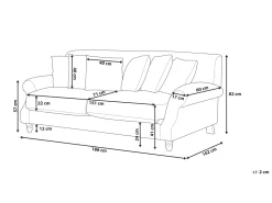 3 Seater Velvet Sofa Grey Eike