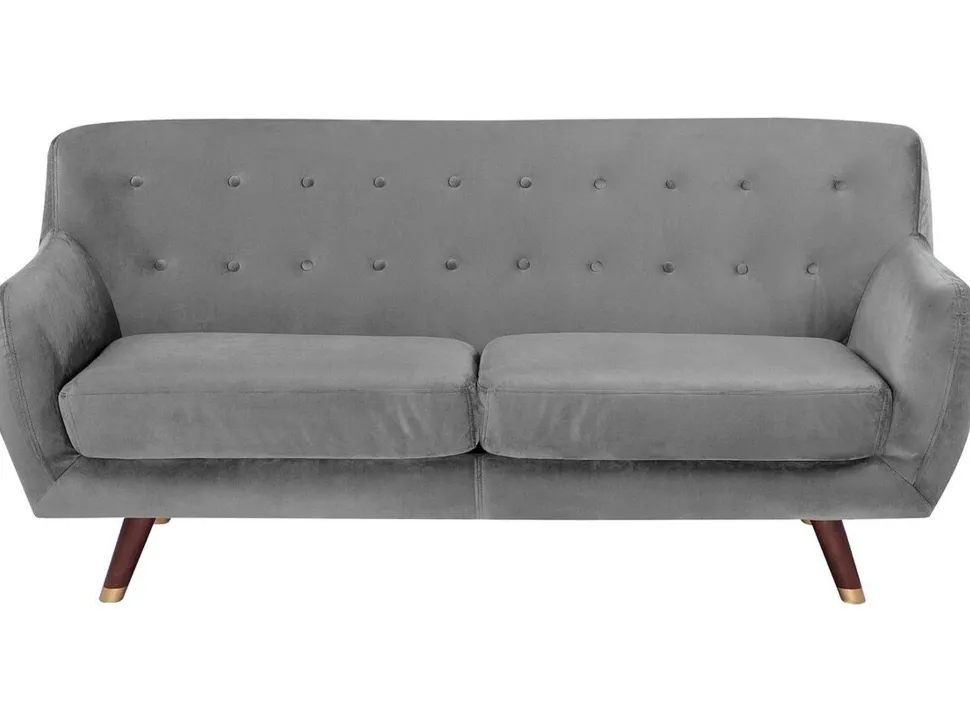 3 Seater Velvet Sofa Grey Bodo