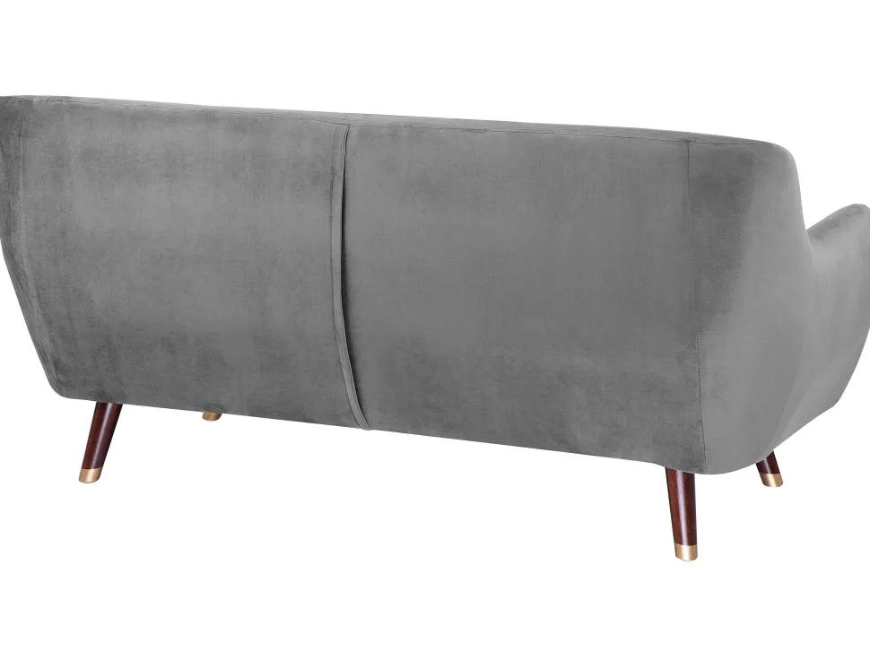 3 Seater Velvet Sofa Grey Bodo