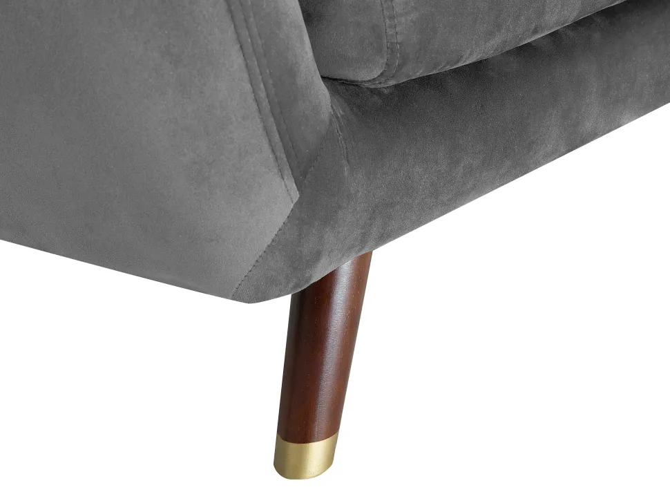 3 Seater Velvet Sofa Grey Bodo