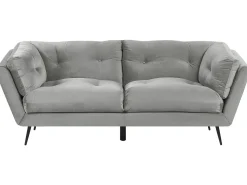 3 Seater Velvet Sofa Grey Lenvik