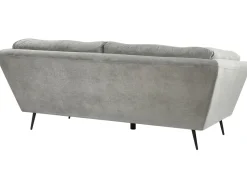 3 Seater Velvet Sofa Grey Lenvik