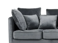 3 Seater Velvet Sofa Grey Fenstad
