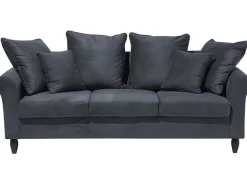 3 Seater Velvet Sofa Grey Bornholm