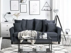 3 Seater Velvet Sofa Grey Bornholm
