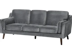 3 Seater Velvet Sofa Grey Lokka
