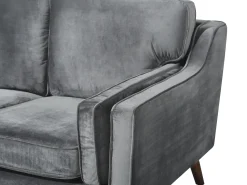3 Seater Velvet Sofa Grey Lokka