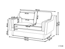 2 Seater Velvet Sofa Light Grey Lokka