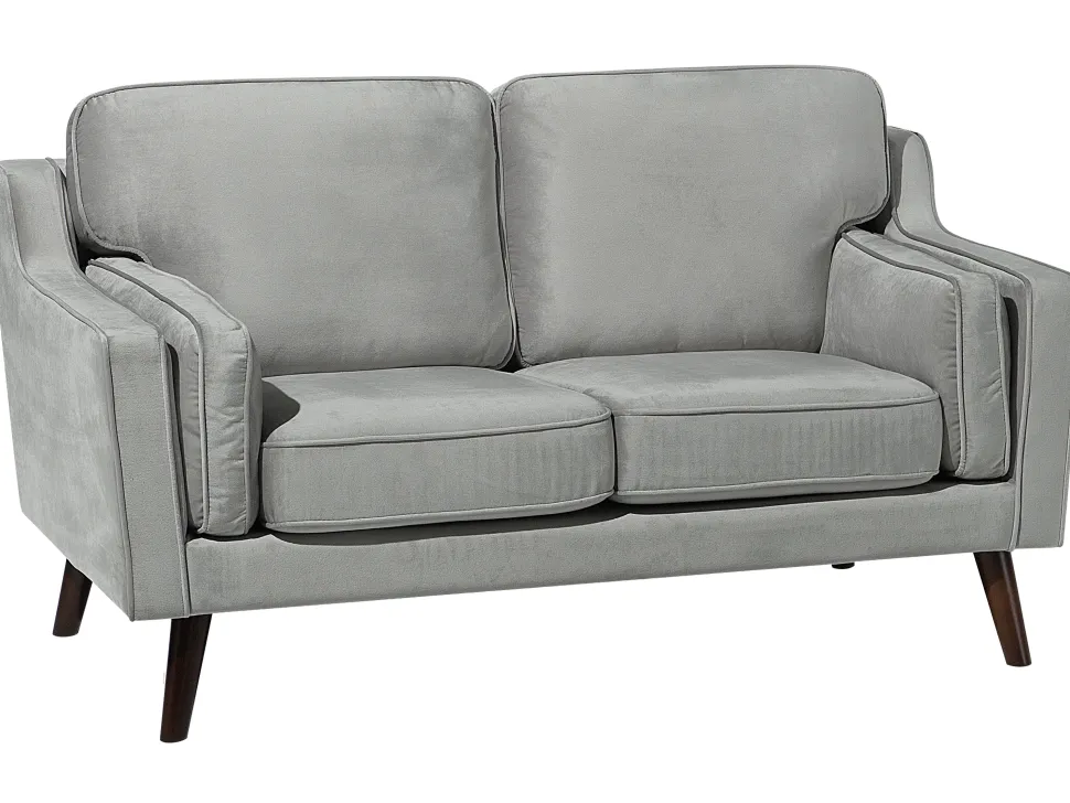 2 Seater Velvet Sofa Light Grey Lokka
