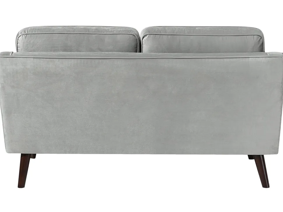 2 Seater Velvet Sofa Light Grey Lokka