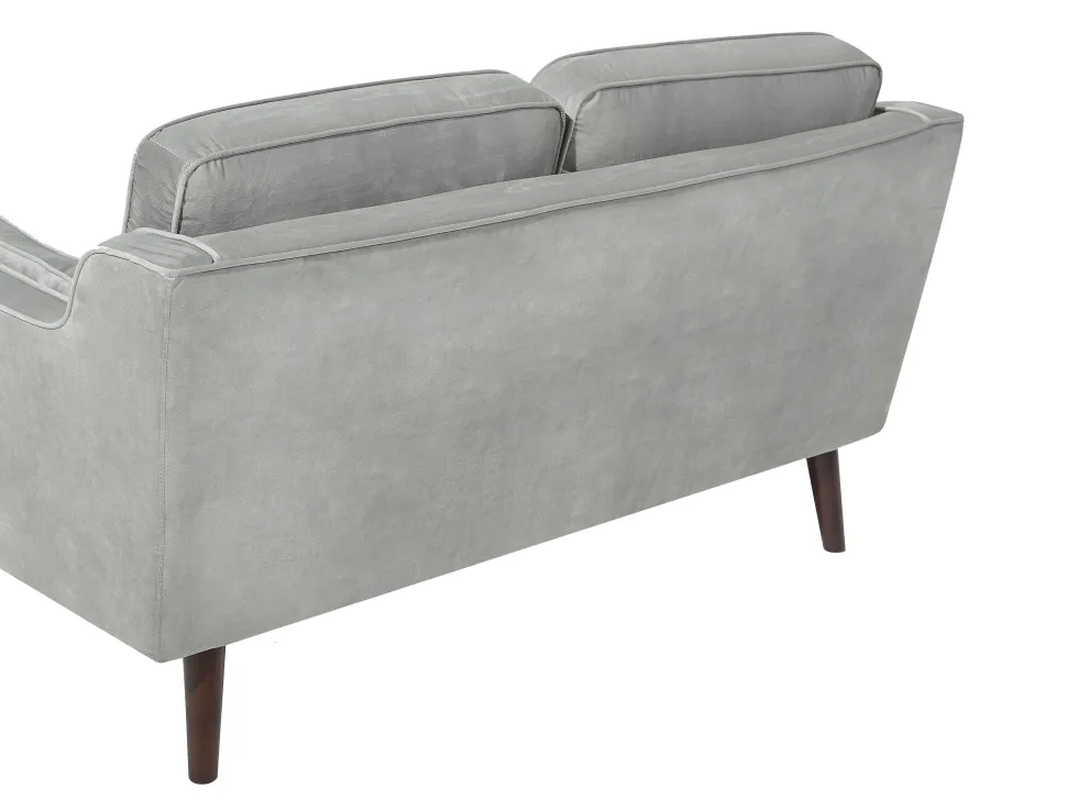 2 Seater Velvet Sofa Light Grey Lokka