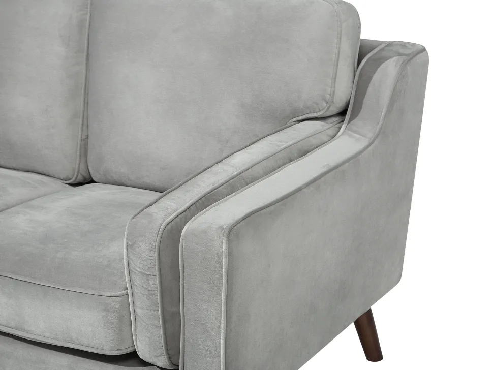2 Seater Velvet Sofa Light Grey Lokka