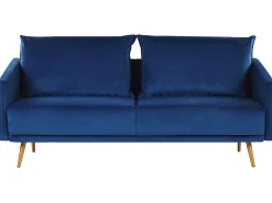 3 Seater Velvet Sofa Navy Blue Maura
