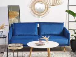 3 Seater Velvet Sofa Navy Blue Maura