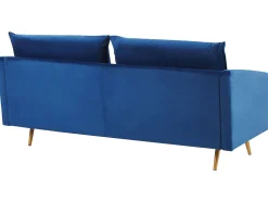 3 Seater Velvet Sofa Navy Blue Maura