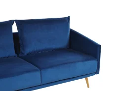 3 Seater Velvet Sofa Navy Blue Maura