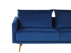 3 Seater Velvet Sofa Navy Blue Maura