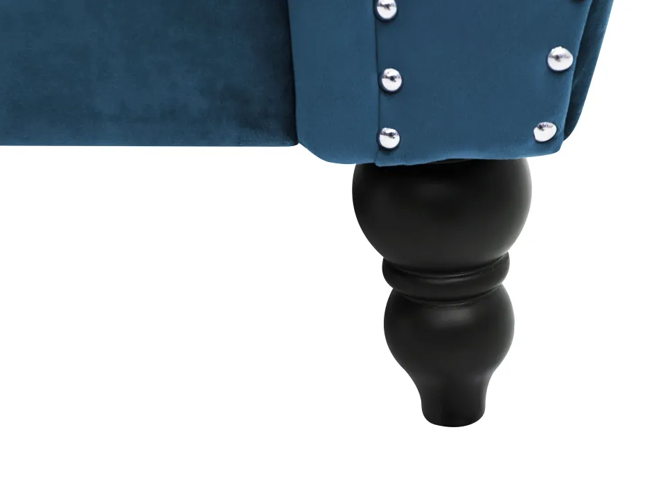 2 Seater Velvet Sofa Navy Blue Skien