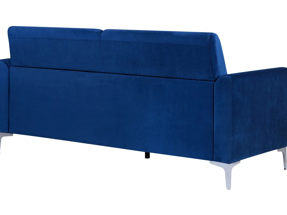 3 Seater Velvet Sofa Navy Blue Fenes