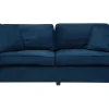 3 Seater Velvet Sofa Navy Blue Falun